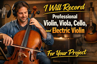 record professional violin, viola, cello, and electric violin for your project