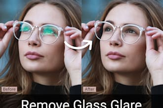 remove glasses glare from photo and fix glasses reflection and lens glare