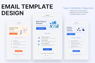 design a modern email marketing template in figma