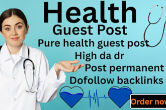 publish health and fitness guest posts with SEO backlinks