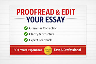 do essay, give feedback and copy editing