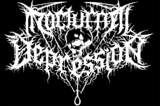 design a haunting depressive black metal logo for your band