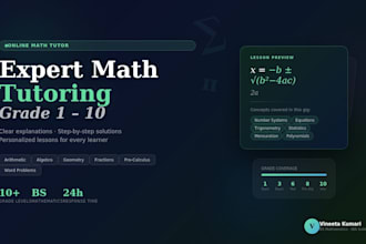 be your math tutor for grade 1 to 10 with clear step by step lessons