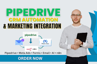 setup pipedrive crm, meta ads, gravity forms, convertkit paypal airtable n8n ai
