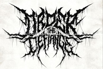 design a crushing sludgecore metal logo for your band
