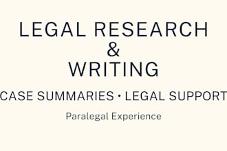 do legal research, case summaries, and legal writing
