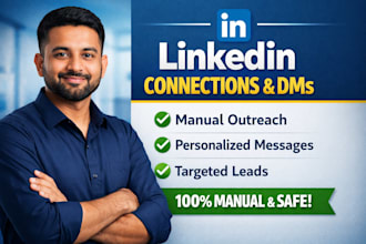 send connection and message on linkedin manually