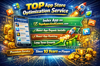 do app store optimization and create strong backlinks for app