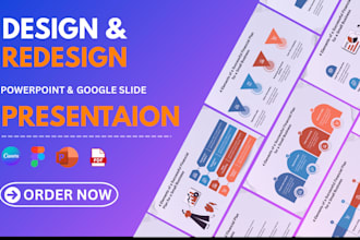 design and redesign a professional presentation with powerpoint and google slide