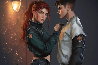draw a custom couple character for profile picture