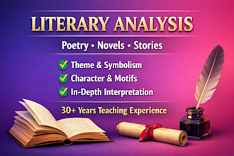 analyze and explain your literary text or novel