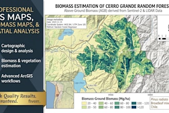 create gis maps, biomass maps, and spatial analysis in arcgis
