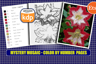 create custom color by number mystery mosaic pages