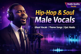 be hipjop vocals, soul grooves, male singer, ghost vocals, theme song
