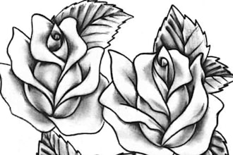 professional tattoo design black and white or color