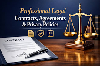 draft winning legal contracts, privacy policy and business agreement as a lawyer