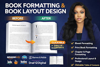 book formatting and layout design for ebook and print
