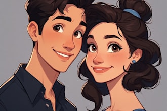 draw couple portrait illustration