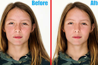do professional face retouching, skin retouching and portrait photo editing