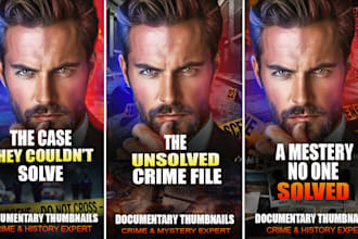 ceart high CTR thumbnail for documentary  crime and other