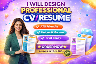 deliver 12 hours professional resume and expert CV design maker