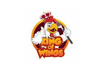 create iconic fun food truck logo with mascot