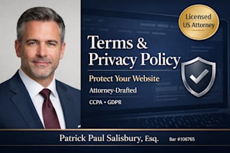 draft your website terms and conditions and privacy policy legally