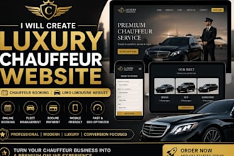 create luxury chauffeur website, chauffeur booking, limo limousine website
