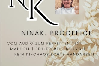 provide high end german transcription and professional proofreading