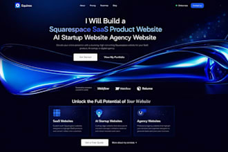 build a squarespace saas product website ai startup website agency website