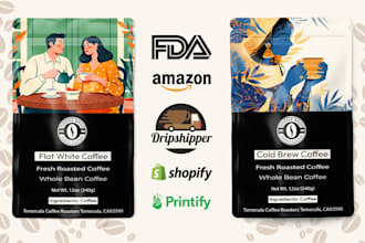 create bespoke tea, coffee packaging, and label design