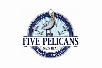 design five pelicans nags head north carolina logo