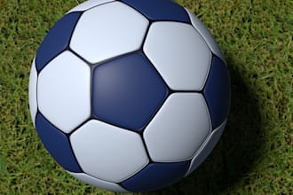 create custom 3d ball 3d football design soccer volleyball model and animation