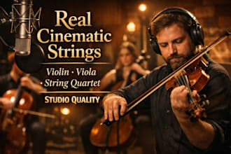 record cinematic high quality string section violin, viola,