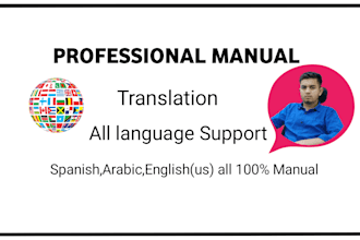 provide professional manual translation in multiple language
