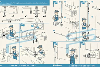 design product manual, user guide, instruction manual and assembly guide
