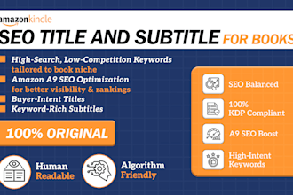 write SEO title and subtitle for KDP books and ebooks