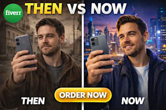 make eye catching then vs now thumbnails for youtube growth