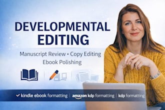 developmental editing manuscript review copy editing for kindle paperback