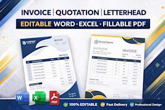 professional invoice template, quotation template, and fillable PDF form