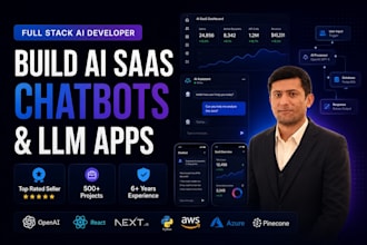 build ai chatbot saas app and llm solution as full stack ai developer