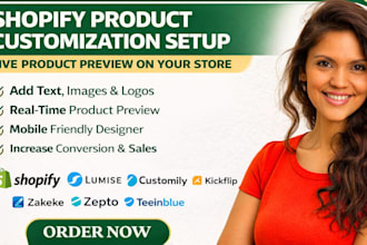 setup shopify product customization live previews with lumise customily kickflip