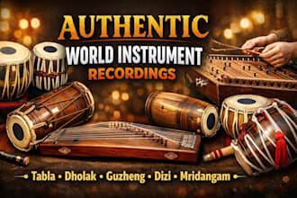 create relaxing meditation and healing music with sitar, sarod, ney, lyre harp