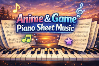 transcribe anime or video game music into piano sheet music