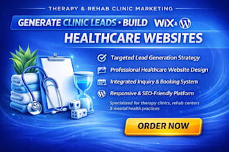 design therapy, counseling, rehab clinic website with lead generation