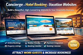 build concierge website, hotel booking, errand service website with app