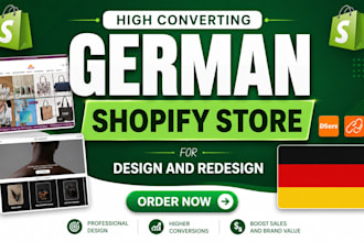 design a professional german shopify store, shopify website, dropshipping store