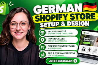 design a professional german shopify store, shopify website, dropshipping store