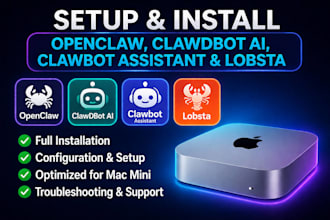 setup and install openclaw, clawdbot ai, clawbot assistant lobsta mac mini