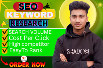 deiiver keyword research with search volame and competition